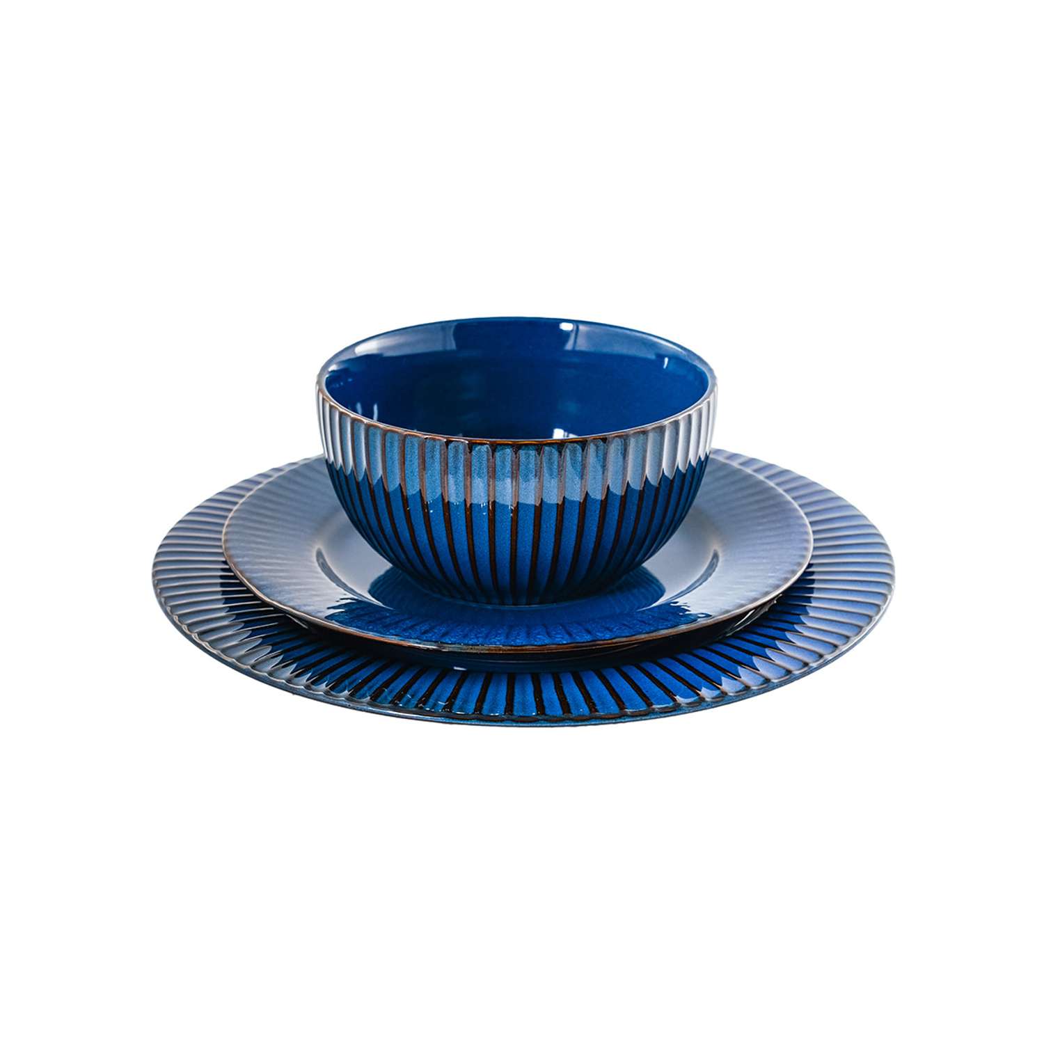 Набор тарелок Синие Грани Керамические обеденные 27 см 4 шт - фото 5