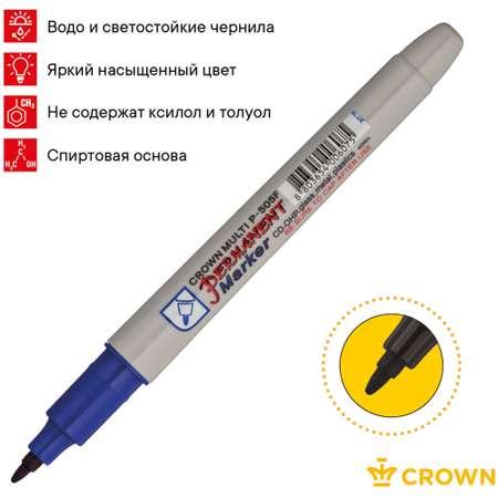 Набор перманентных маркеров CROWN Multi Marker Super Slim 4 цветов пулевидный 1 мм