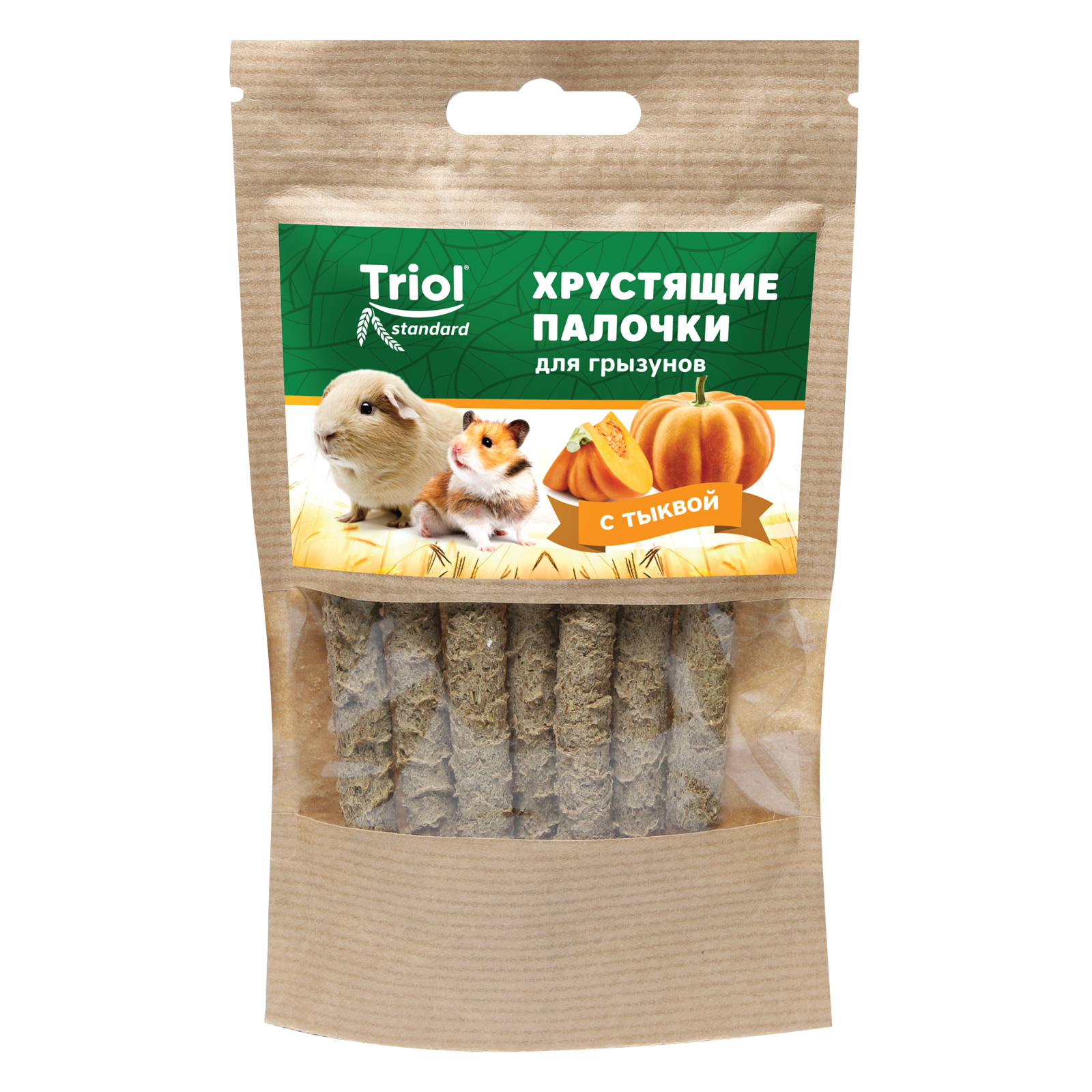 Лакомство для грызунов Triol 30г Standard хрустящие палочки с тыквой - фото 1