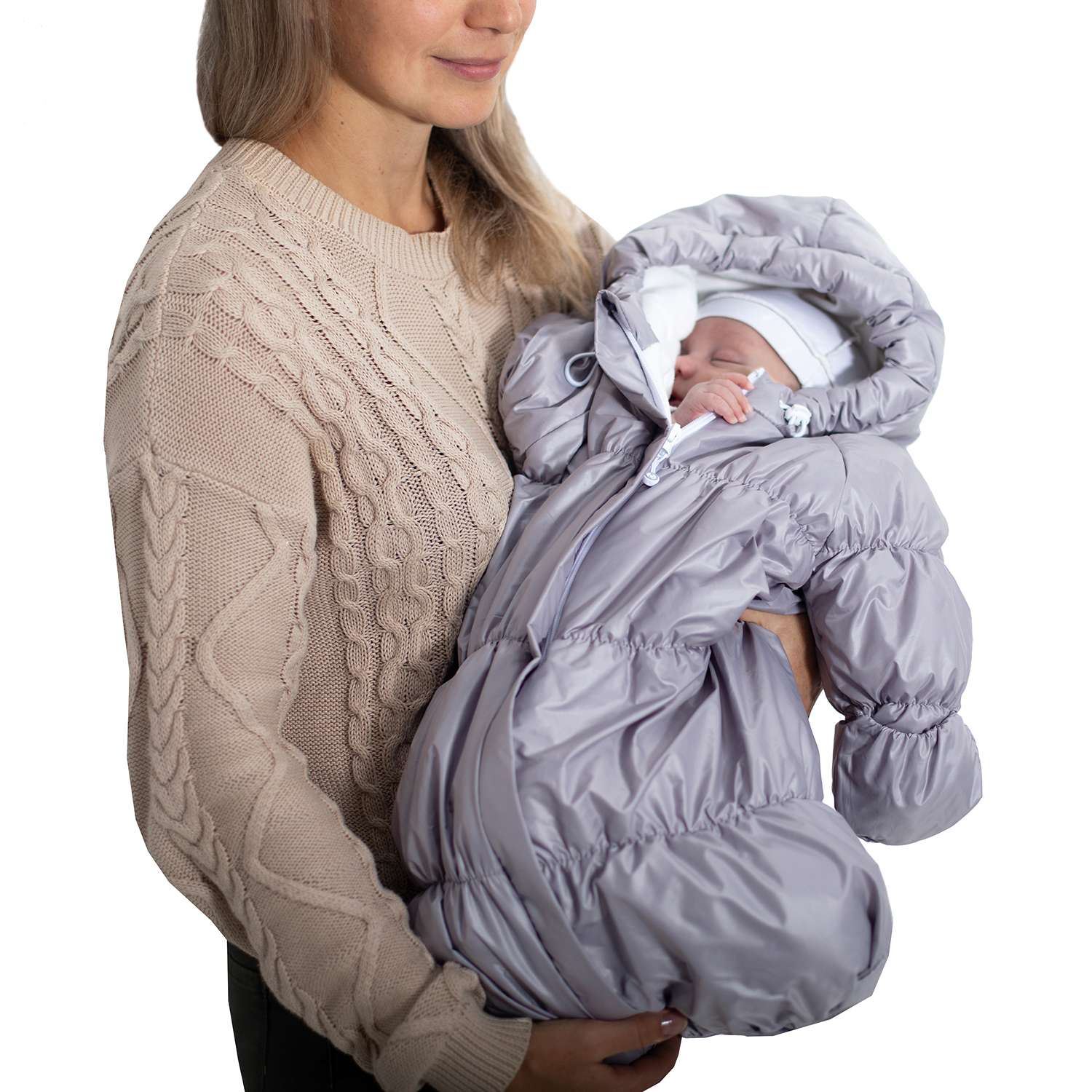 Конверт для новорожденного inlovery на выписку/в коляску «Маршмеллоу» серебряный - фото 6