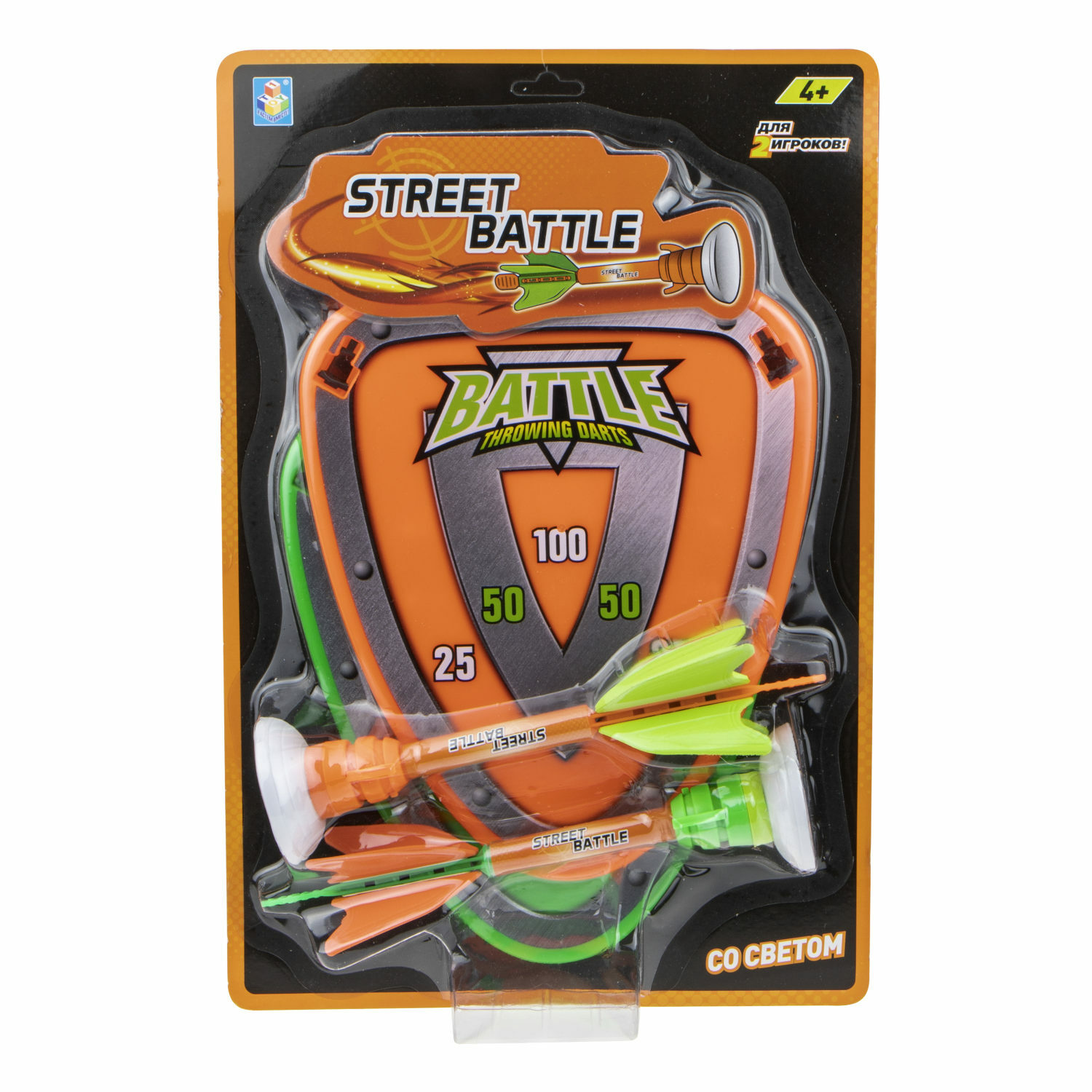 Игровой Набор 1TOY Street Battle 2 стрелы метательные с присоской и 2 щита-мишени - фото 4