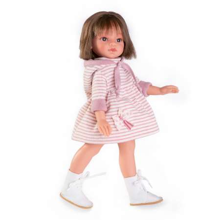 Кукла девочка Antonio Juan Реборн Ноа в платье в полоску 33 см виниловая