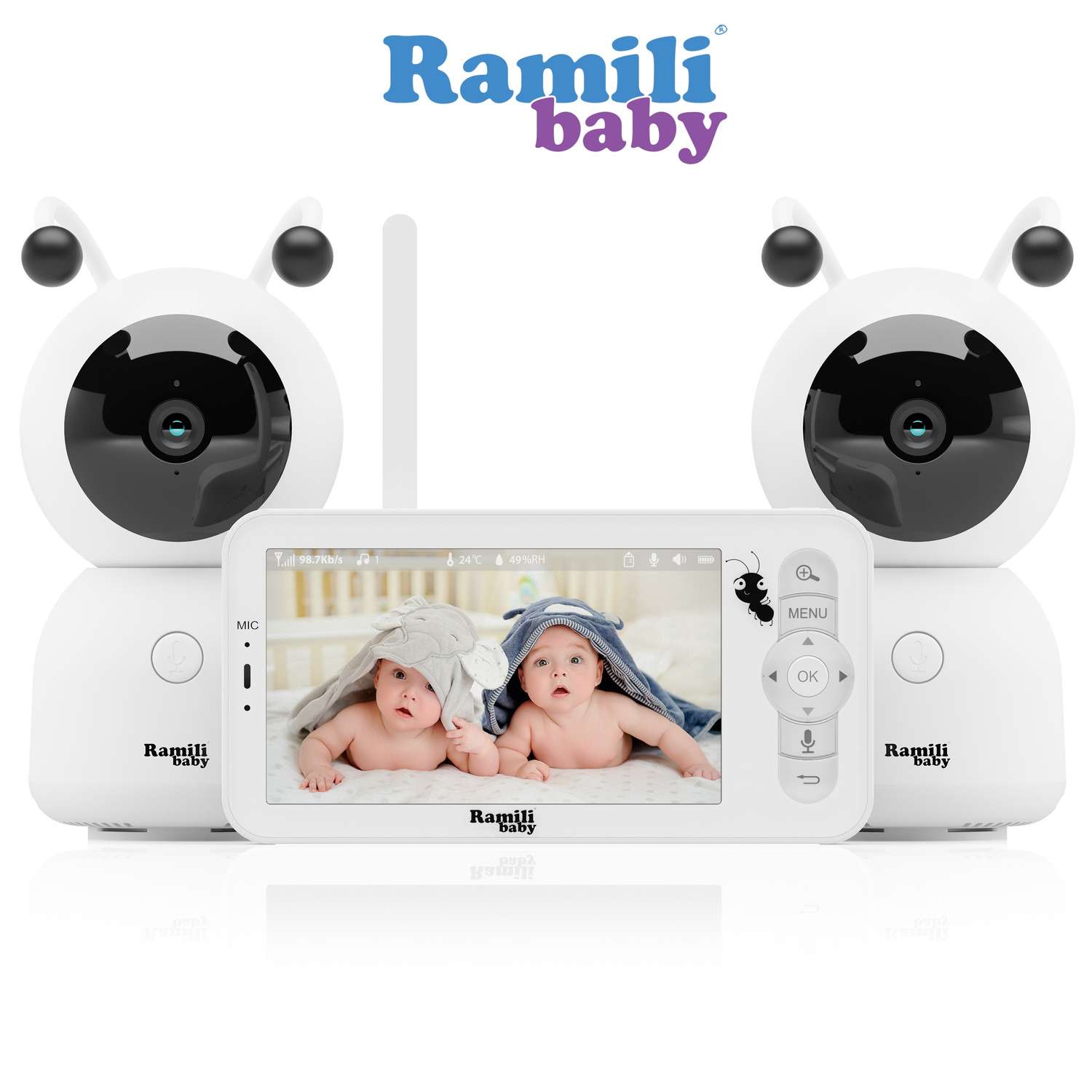 Видеоняня Ramili RV100X2 / Две камеры в комплекте - фото 1