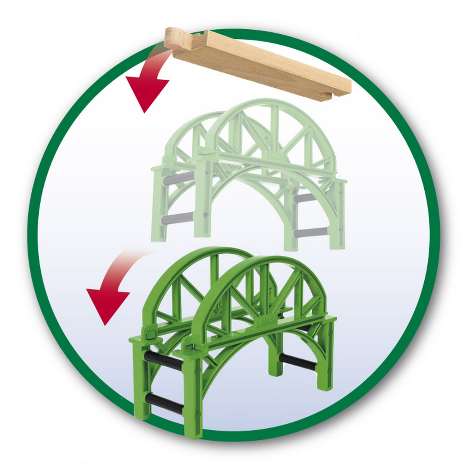 Игровой набор BRIO Арочный мост с возможностью наращивания 4 элемента - фото 7
