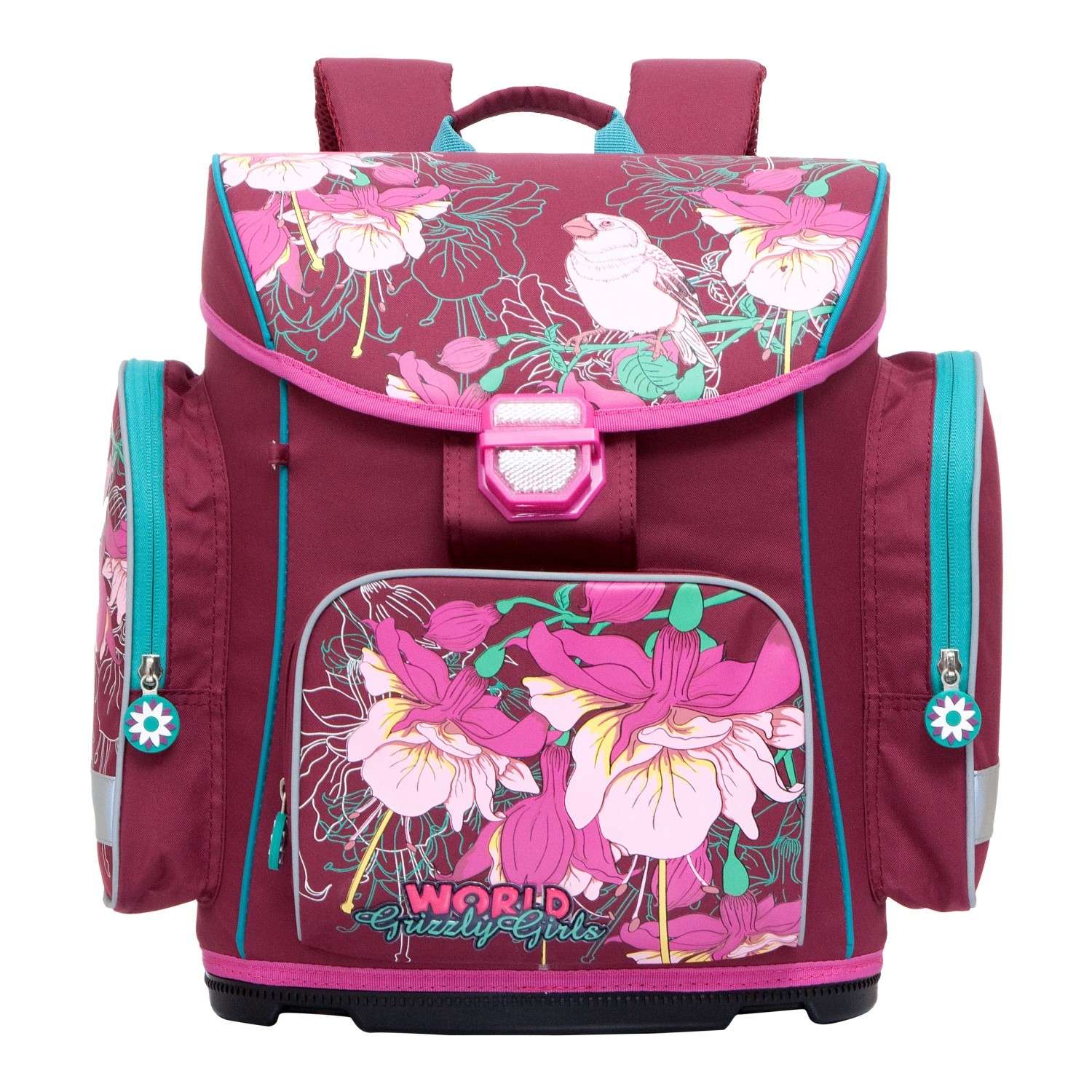 Рюкзак для девочки Grizzly Цветы - фото 1