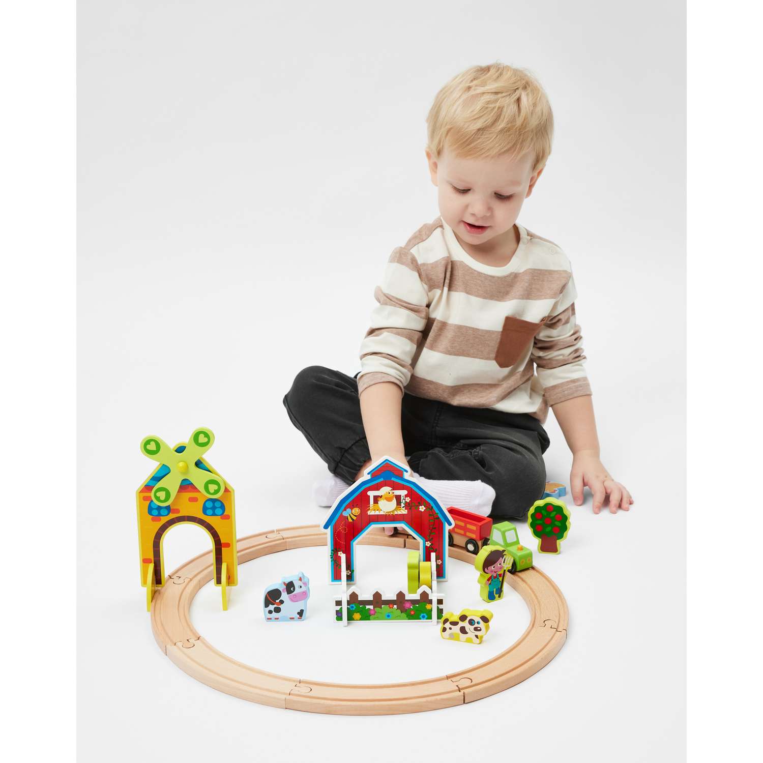 Набор игровой BabyGo железная дорога деревянная - фото 2