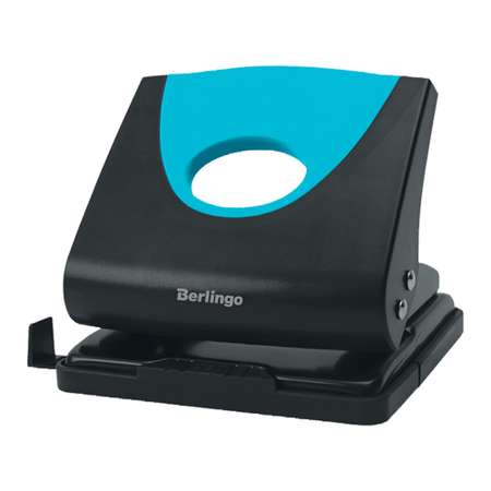 Дырокол Berlingo Office Soft 20 л пластиковый синий с линейкой