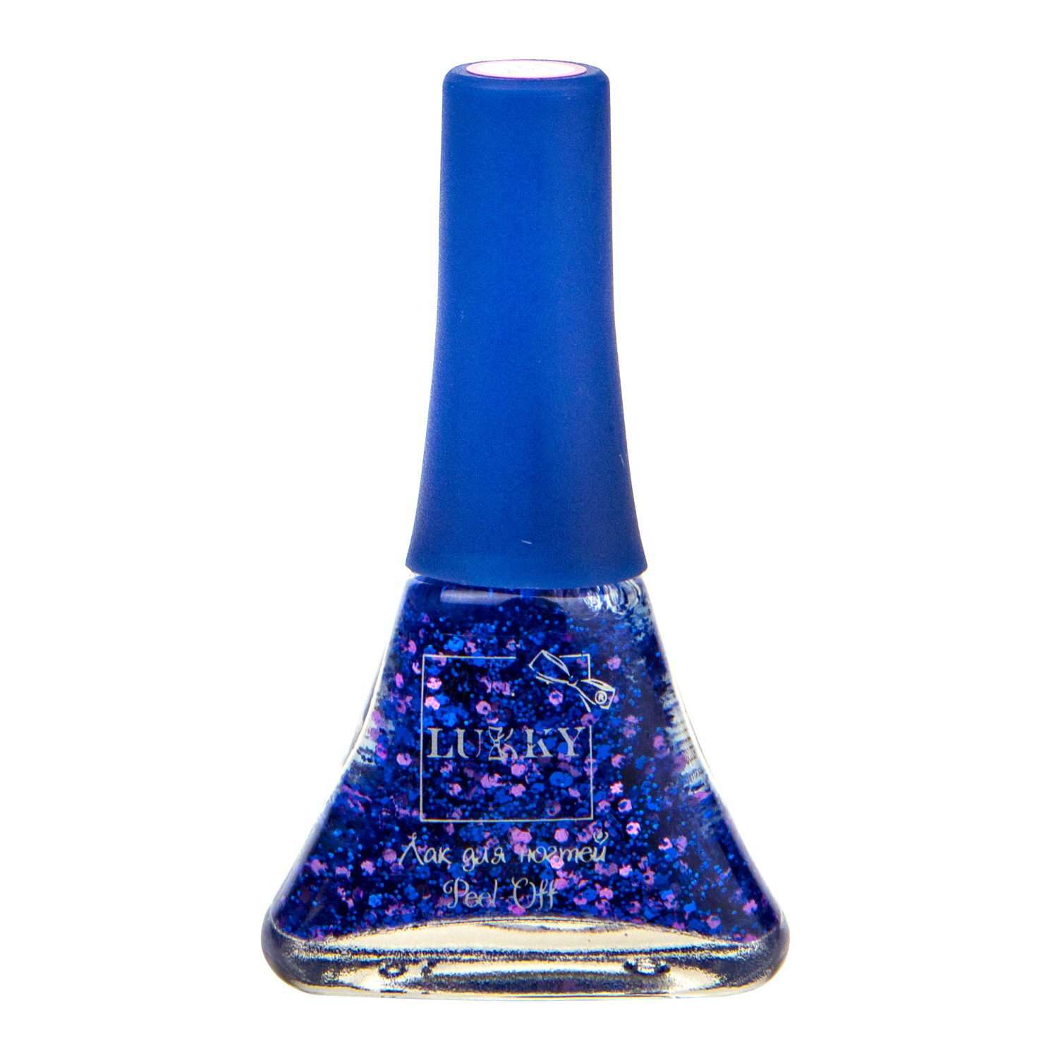 Лак для ногтей Lukky серия Конфетти цвет 13К синий с блестками - фото 1