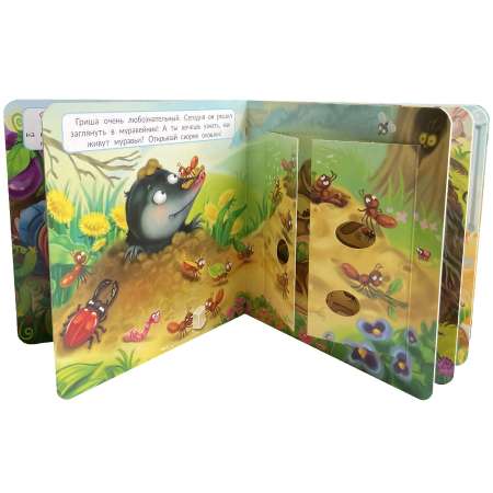 Детская книжка с окошками BimBiMon Что под землей?