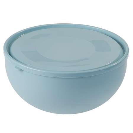 Салатник elfplast с крышкой пластиковый серо-голубой 4 л диаметр 25.5 высота 12.6
