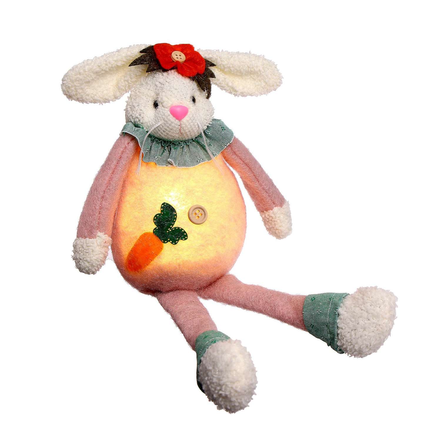 Мягкая игрушка Sima-Land «Зайка с морковкой» световая - фото 3