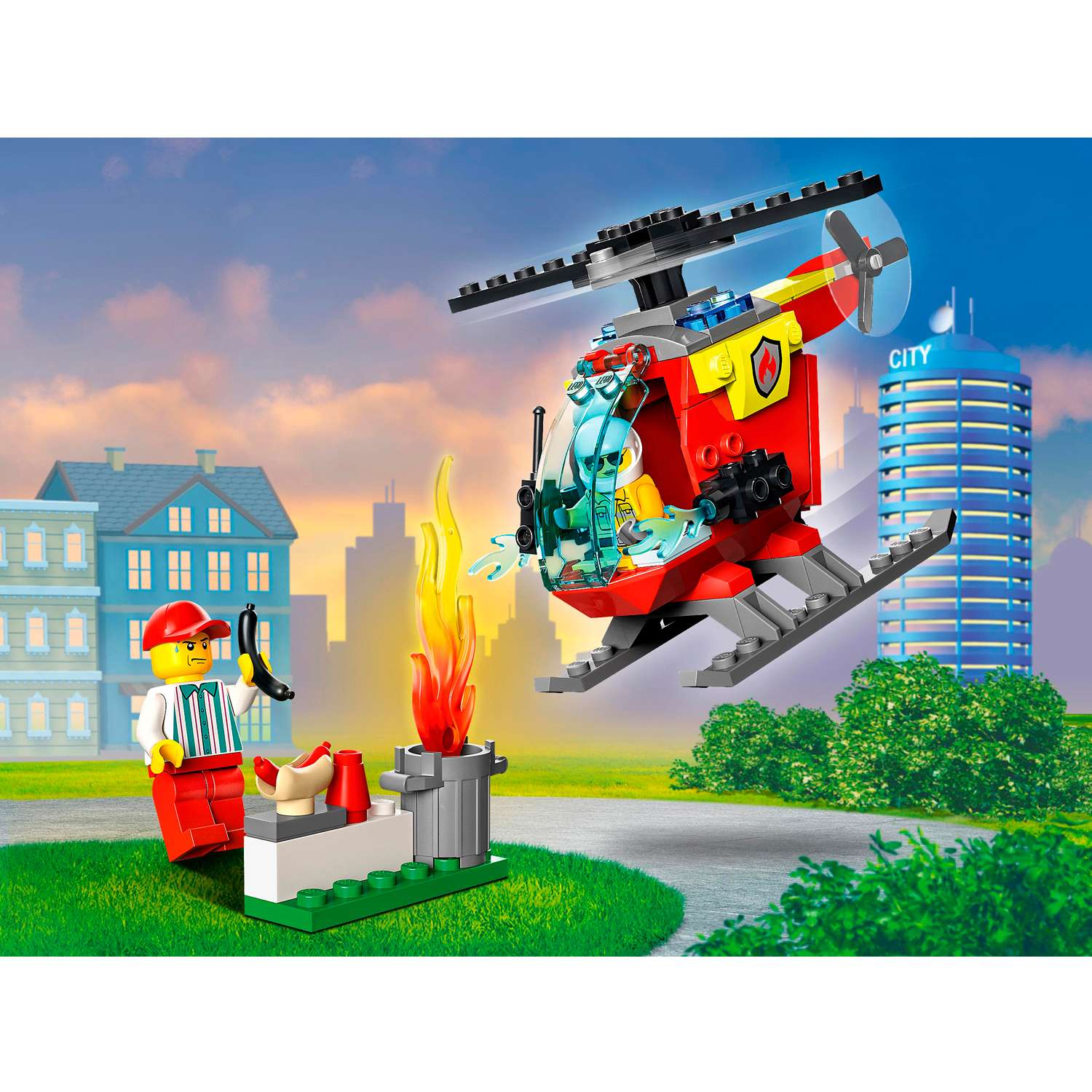 Конструктор детский LEGO City Пожарный вертолёт - фото 16