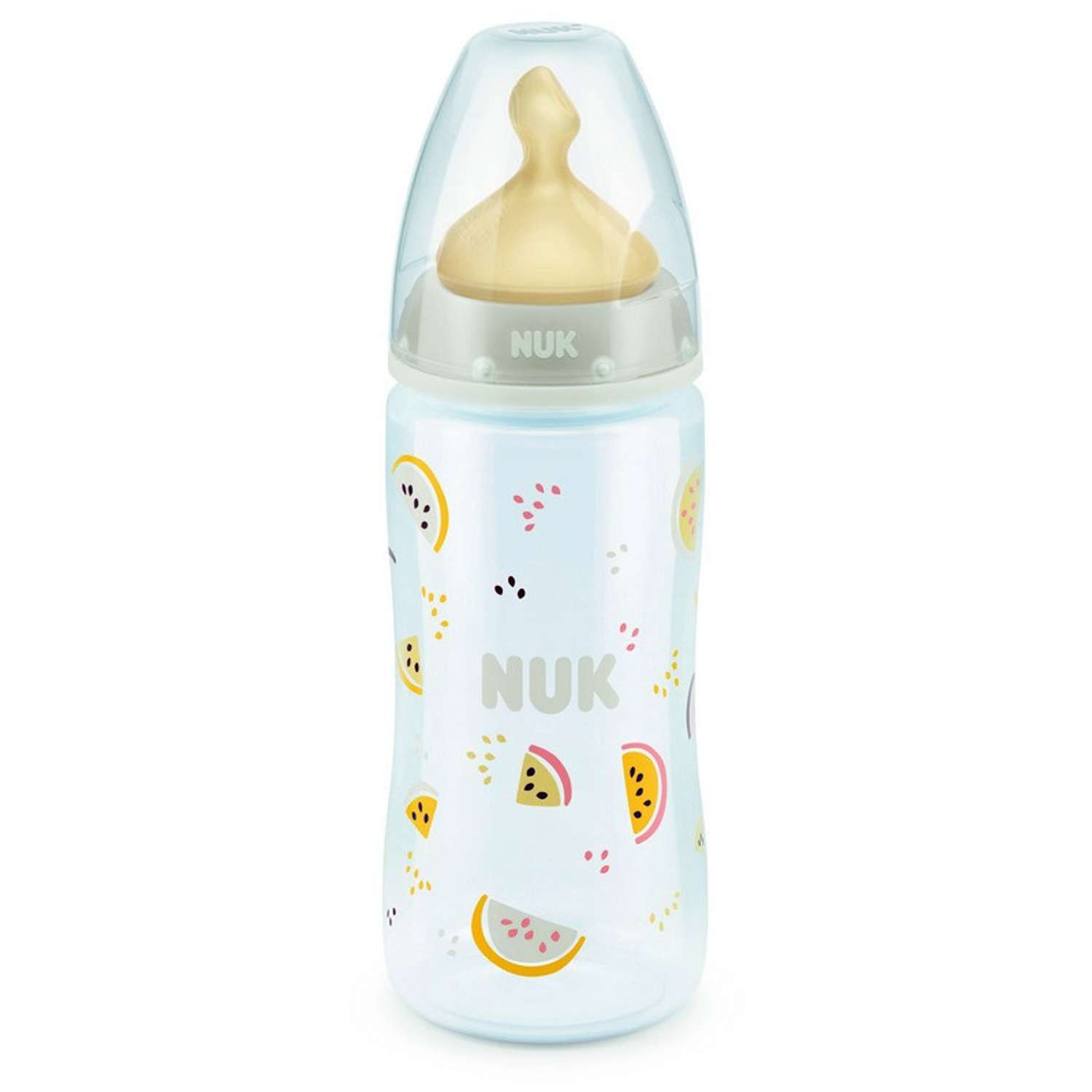 Бутылочка Nuk First Choice Plus с рисунком 300мл Прозрачный-Серый - фото 1