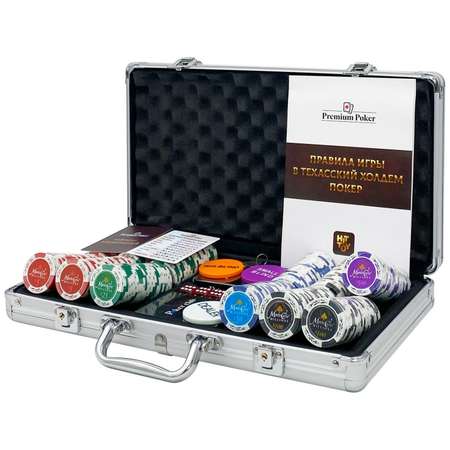 Покерный набор HitToy Monte Carlo 300 фишек с номиналом в чемодане