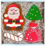 Подарочный набор Вкусный подарок Имбирные пряники ручной работы Дед Мороз