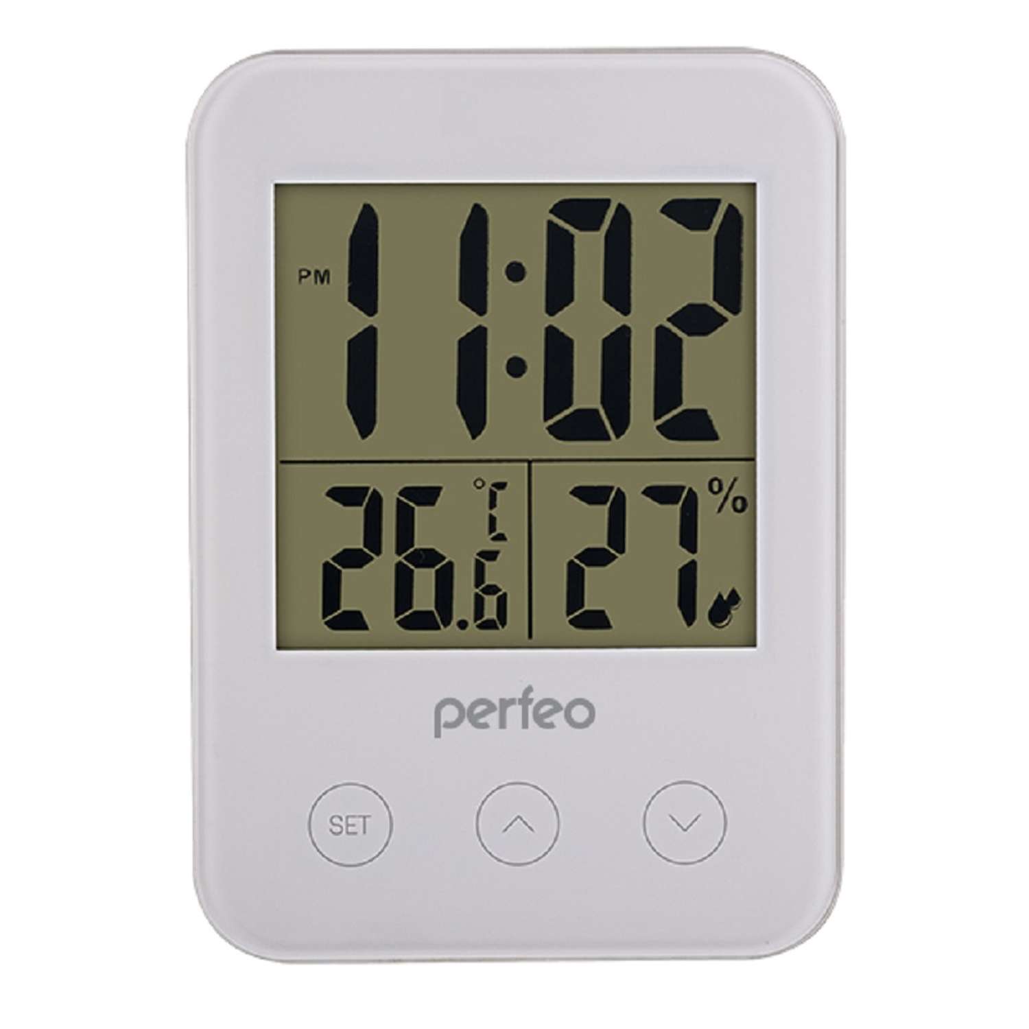 Часы-метеостанция Perfeo Touch белый PF-S681 время температура влажность - фото 2