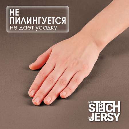 Простынь на резинке 160х200 см Mrs.Stretch Mr.Jersy натяжная полисатин цвет мокко