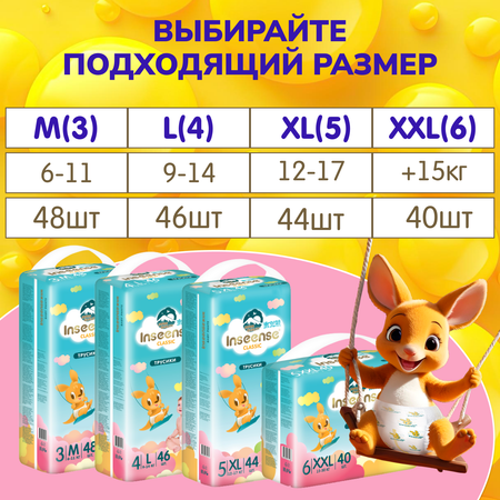 Подгузники-трусики INSEENSE Classic размер XXL 15-30 кг 40 шт