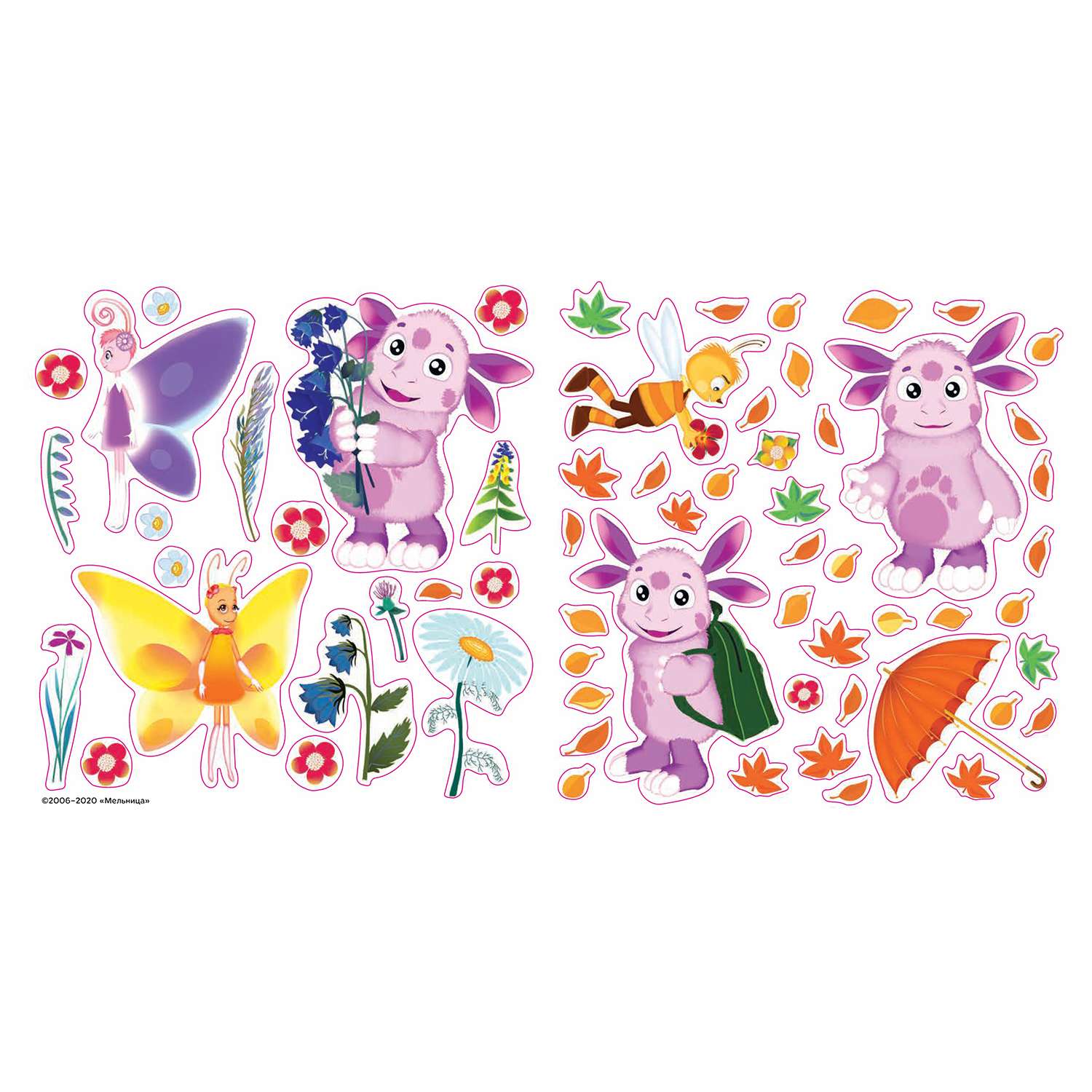 Раскраска ИД Лев Лунтик многоразовые наклейки для малышей Времена года - фото 4