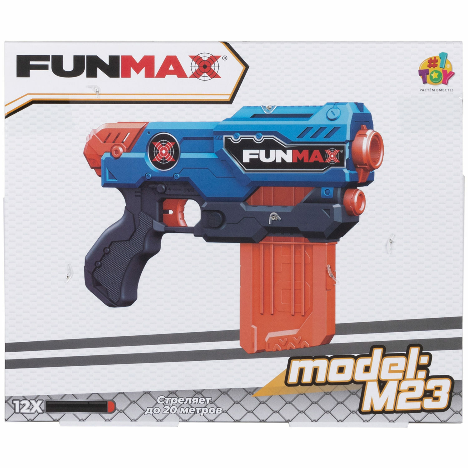 Фанмакс Бластер с мягкими пулями FunMax 1TOY детский 12 пуль - фото 19