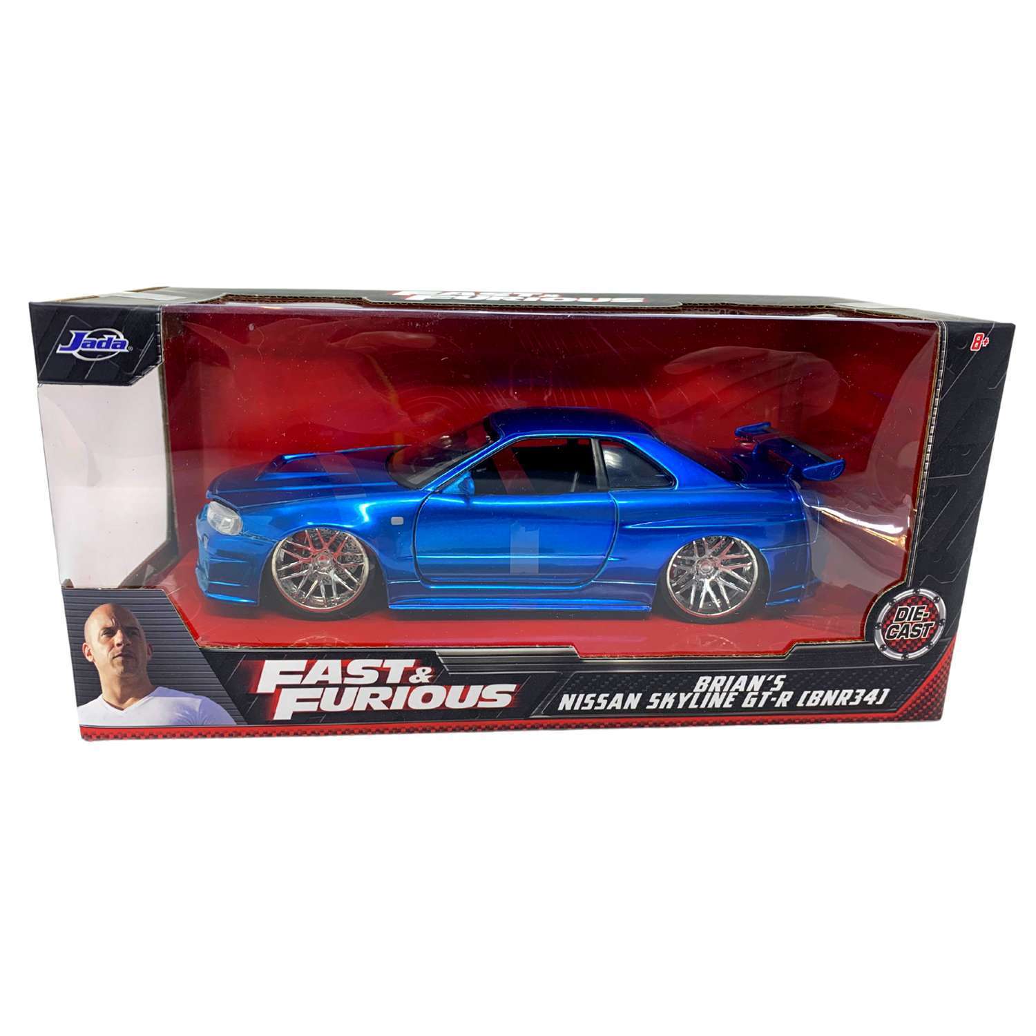 Автомобиль Jada Nissan GTR Skyline R34 Blue Форсаж 1:24 ТоуR125 - фото 2