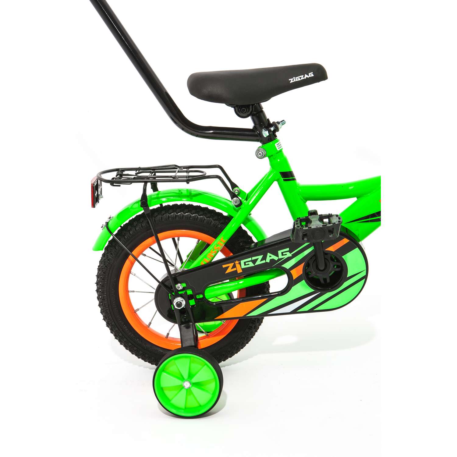 Велосипед ZigZag 12 CLASSIC зеленый С РУЧКОЙ - фото 7