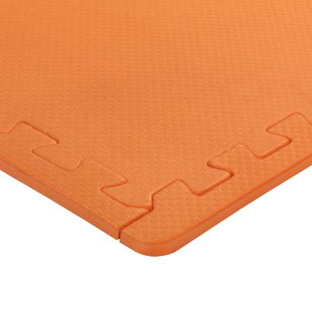 Развивающий детский коврик Eco cover игровой мягкий пол для ползания оранжевый 60х60