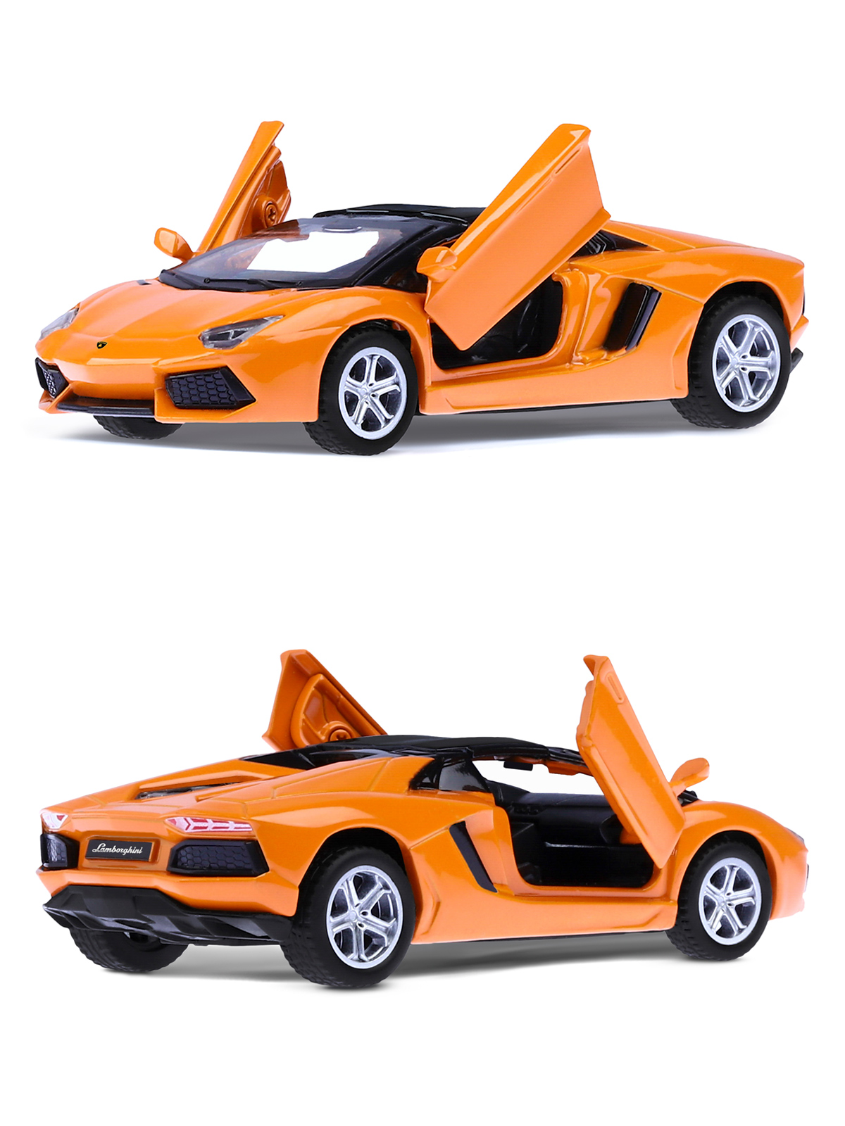 Автомобиль АВТОпанорама Lamborghini 1:43 инерционный оранжевый JB1200140 - фото 6