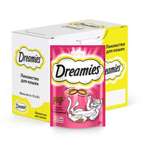 Лакомство для кошек Dreamies подушечки c говядиной 30г