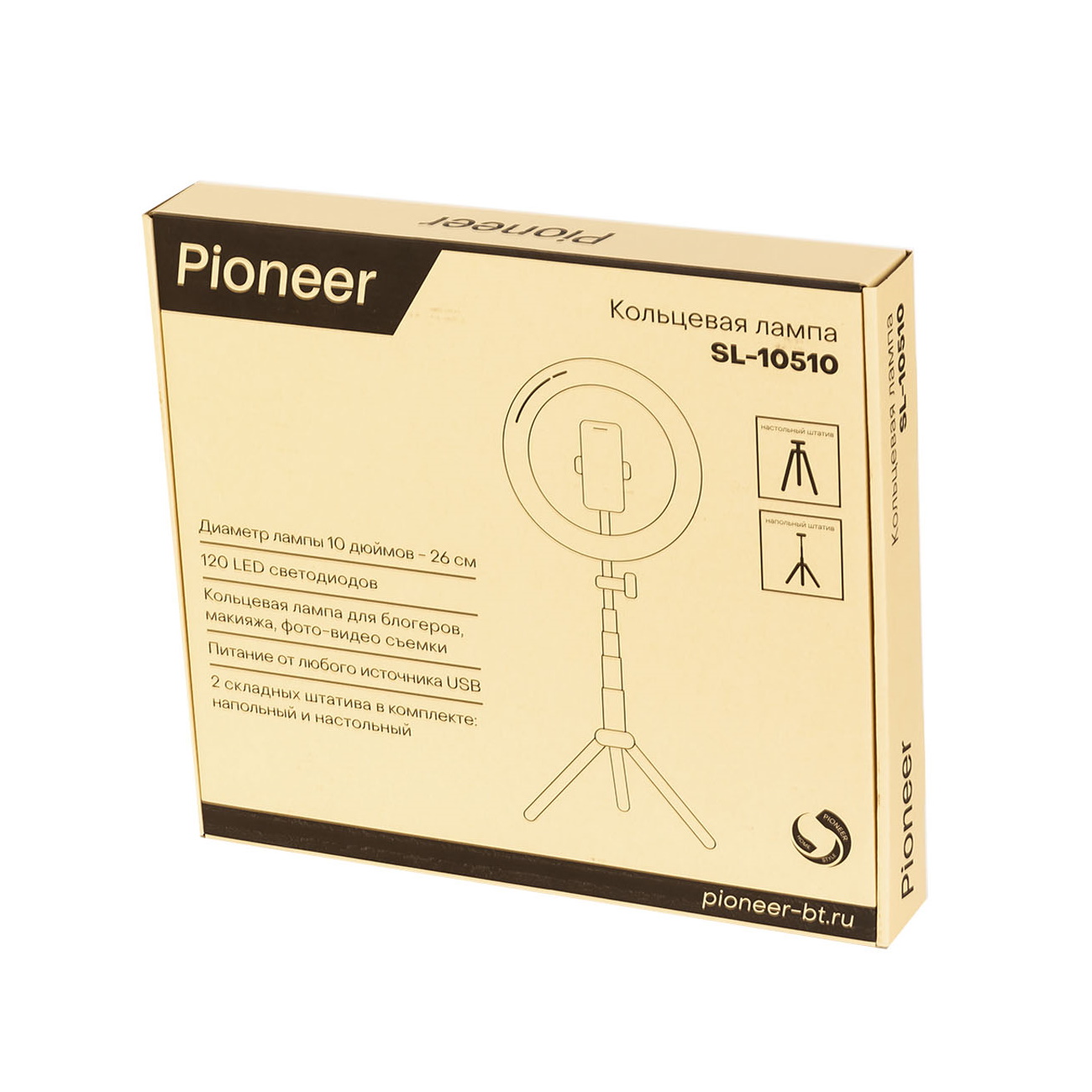 Кольцевая лампа Pioneer с настольным штативом черный - фото 5