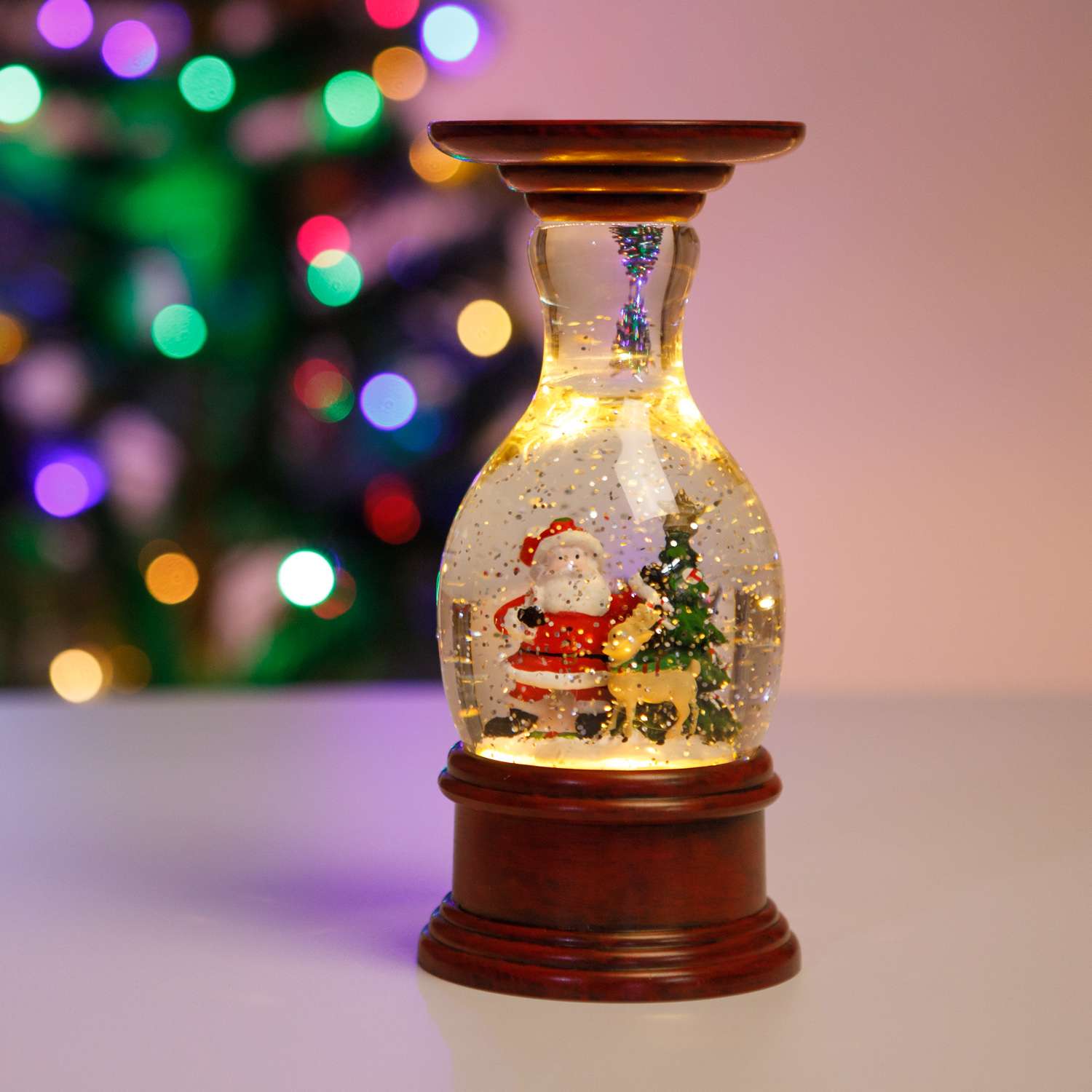 Лампа декоративная BABY STYLE Новогодняя Дед Мороз олень и елка - фото 1