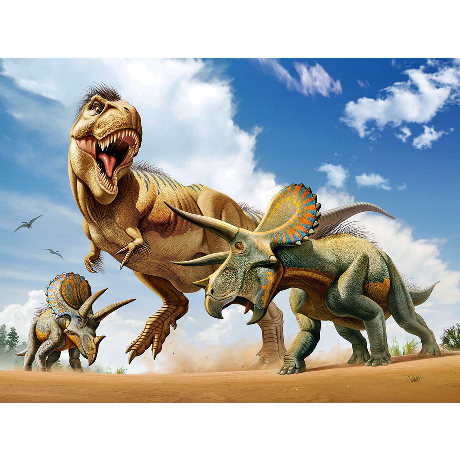 3D Пазл Prime 3D Тираннозавр против трицератопса 500 деталей 61х46 см - фото 1