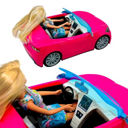 Машина для куклы SHARKTOYS Кабриолет двухместный и кукла 30 см в комплекте