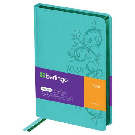 Ежедневник датированный 2024г BERLINGO Starlight S зеленый