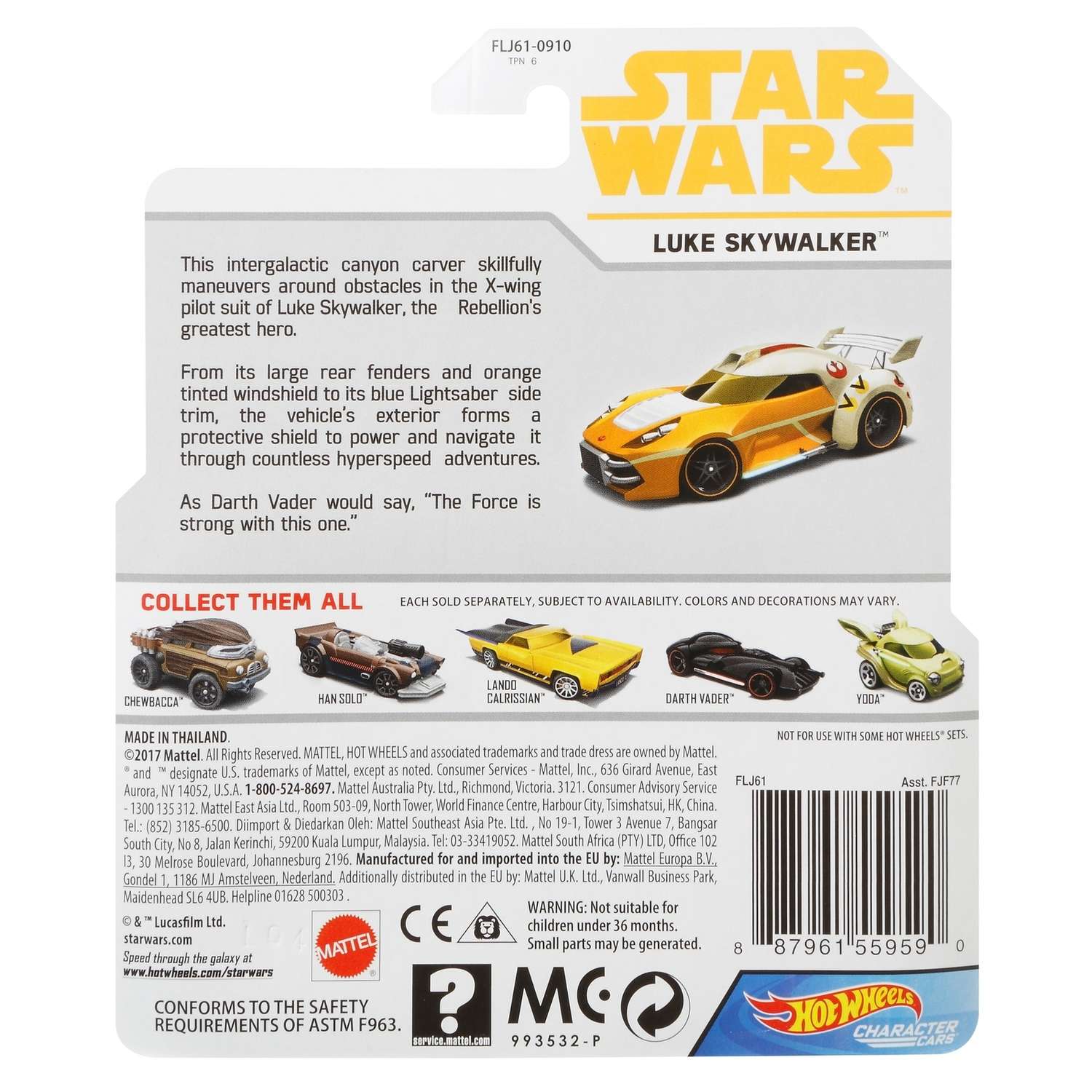 Машинка Hot Wheels Star Wars Люк Скайуокер FLJ61 FJF77 - фото 3