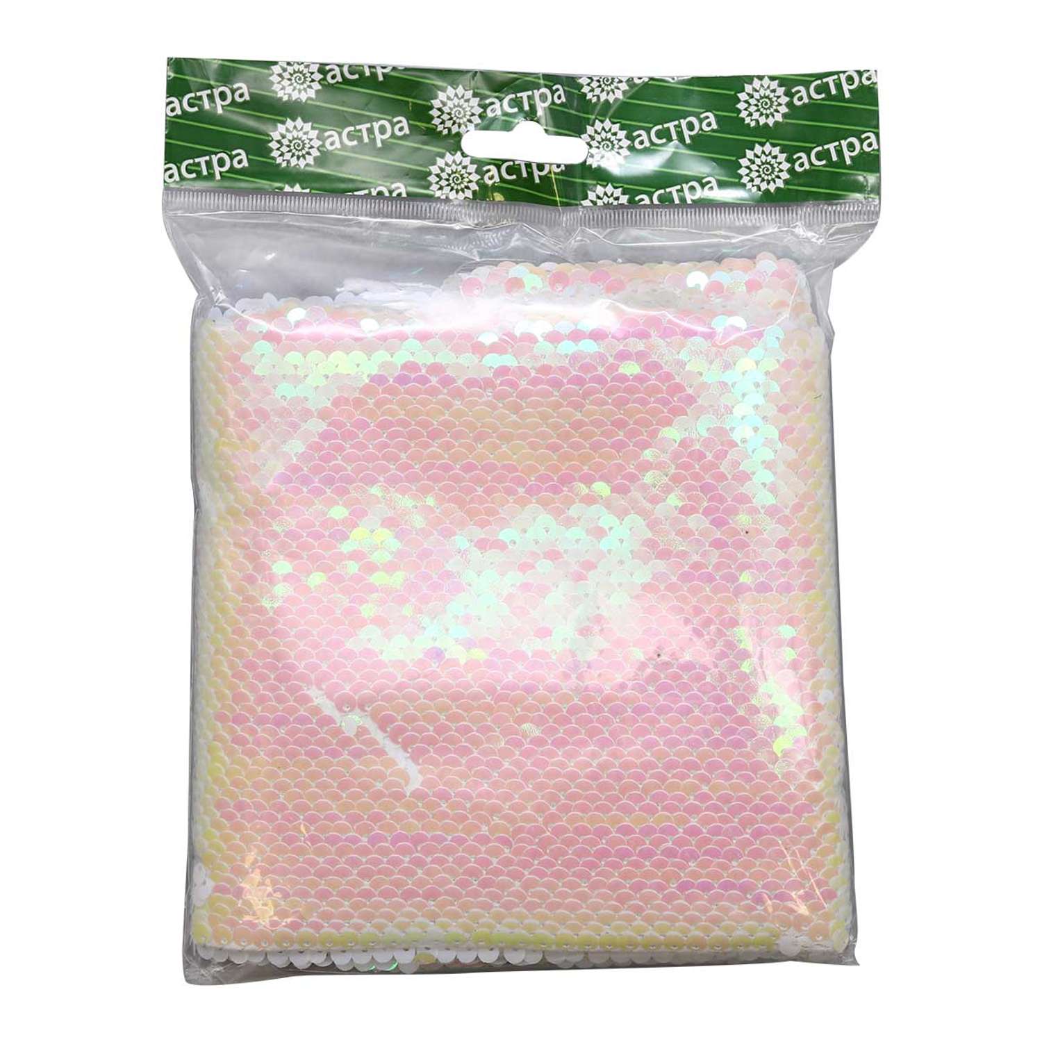 Ткань Astra Craft с двухсторонними пайетками нежно-розовый белый 65х50 см - фото 3