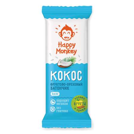 Батончик Happy Monkey фруктовый кокос 30г