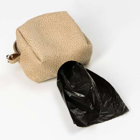 Набор для уборки за собаками Sima-Land сумка и пакеты 18х28 см 20 шт бежевый-черный