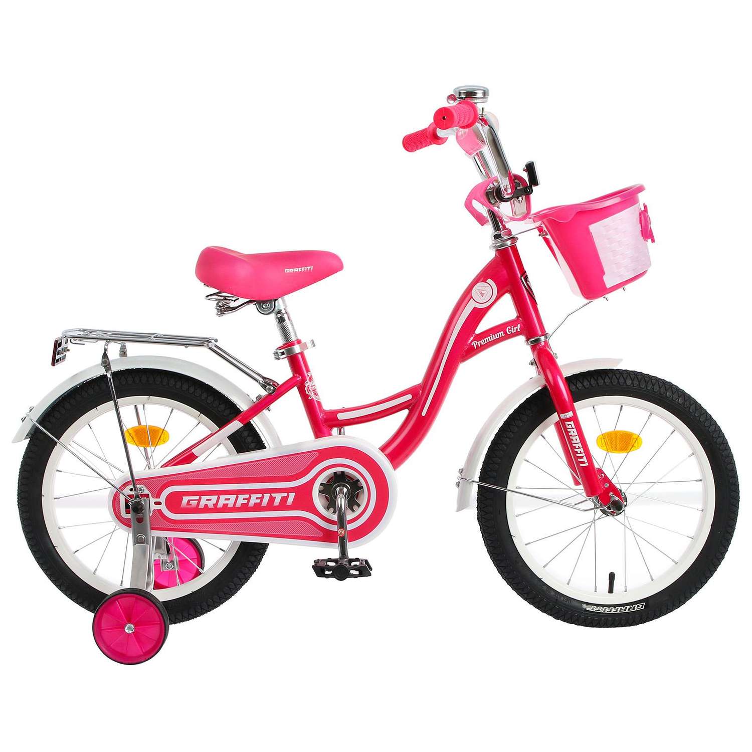 Велосипед GRAFFITI 16 Premium Girl цвет розовый/белый - фото 1
