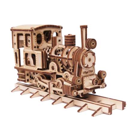 Конструктор Wood Trick Механический паровозик с рельсами. Поезд