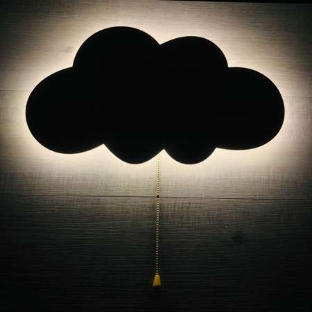 Ночник-светильник rekLAMA настенный Облако деревянный 45*25 см