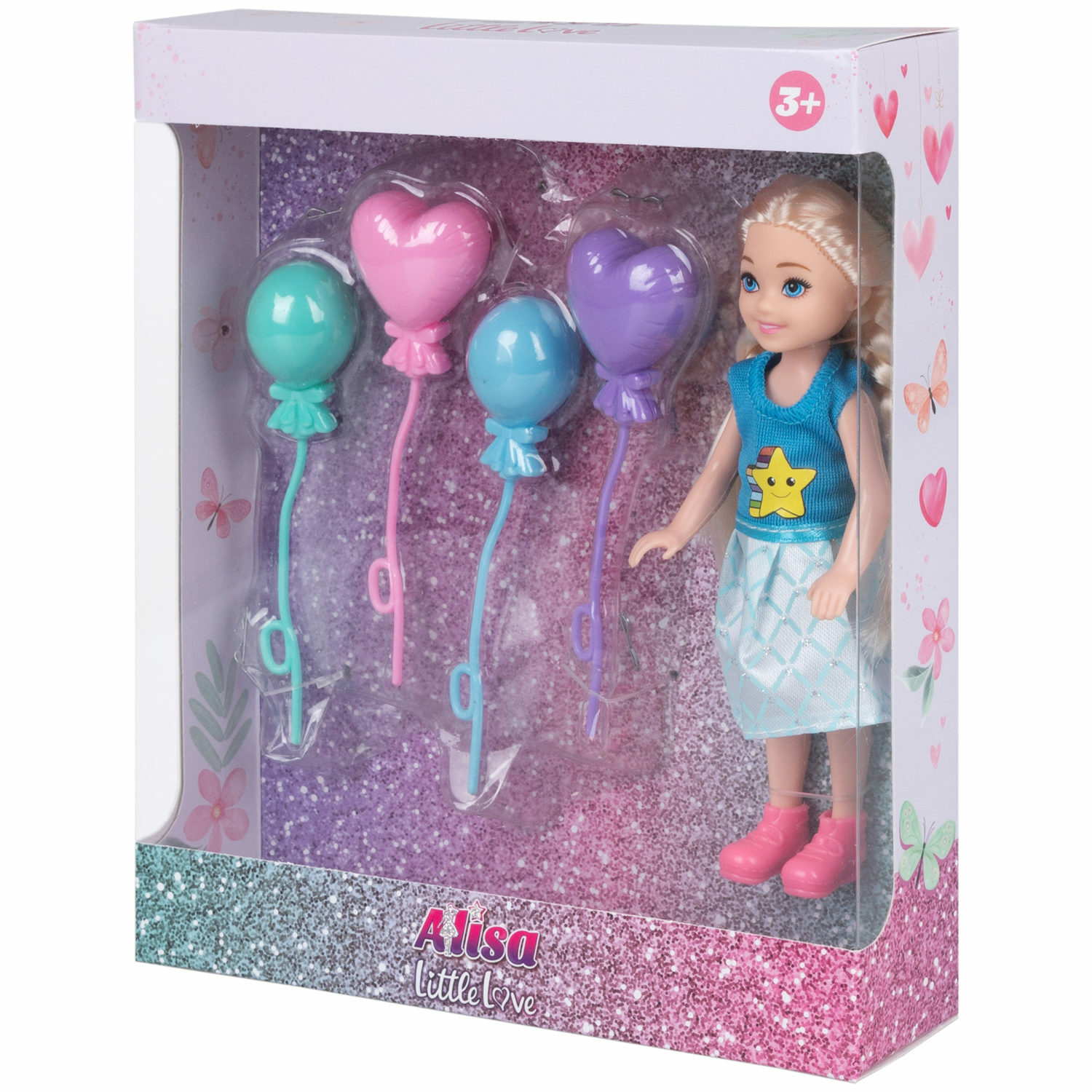 Кукла детская 1TOY Alisa Little Love с аксессуарами блондинка с косичками маленькая мини 14 см Т24376 - фото 4