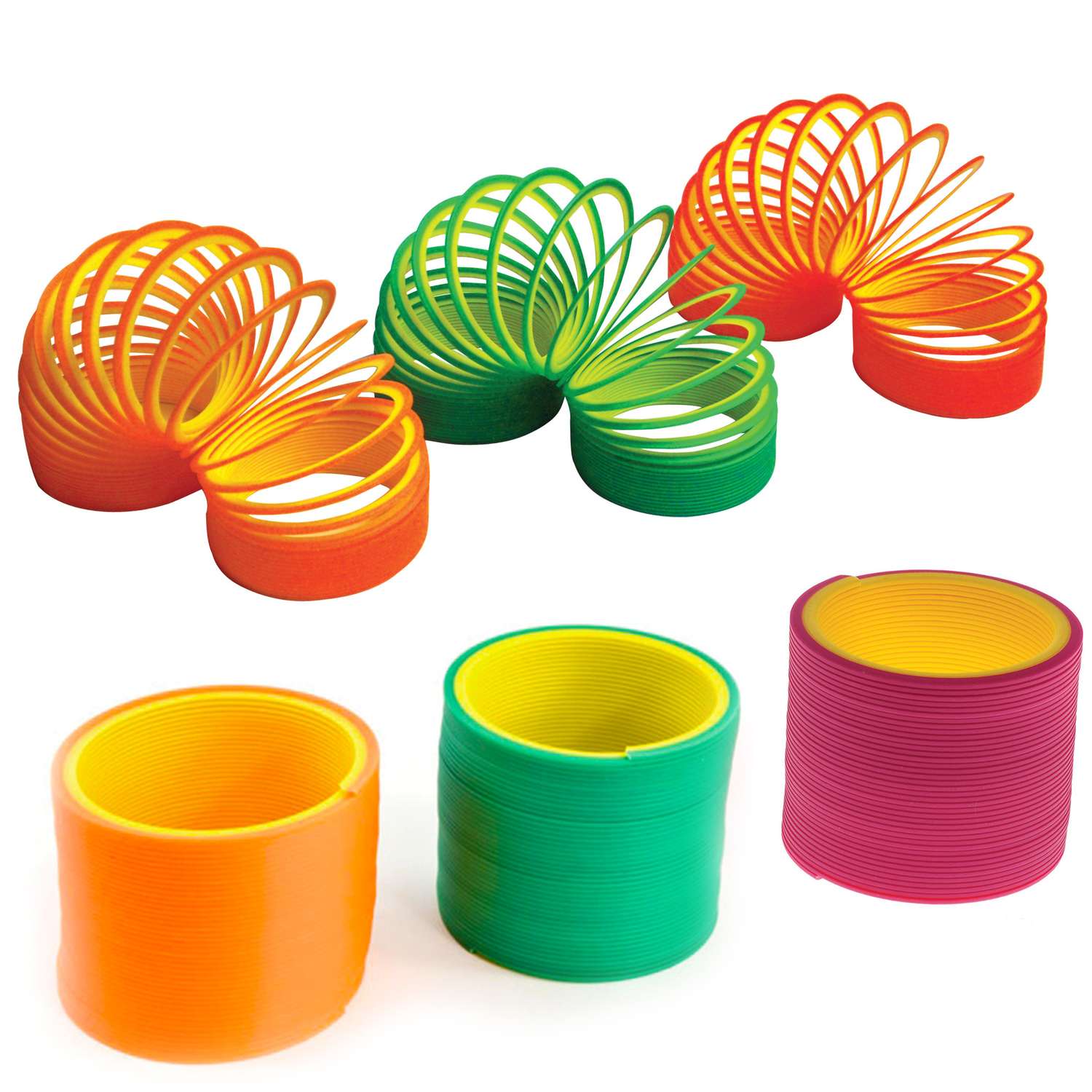 Пружинка пластик Slinky Неон - 2х-цветная в ассортименте - фото 1