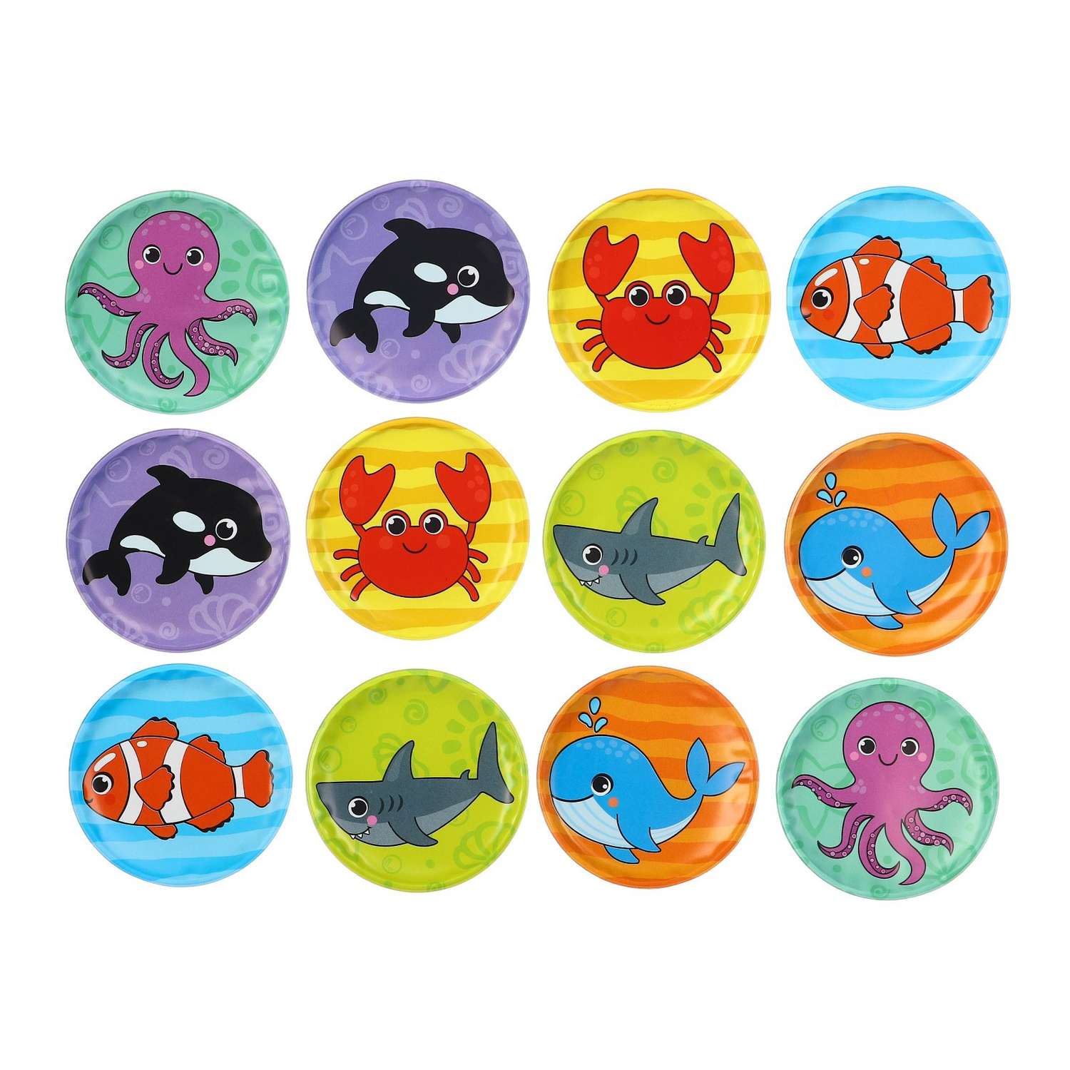 Мемо-игра: Крошка Я развивающие наклейки для игры в ванной «Морские животные» - фото 5