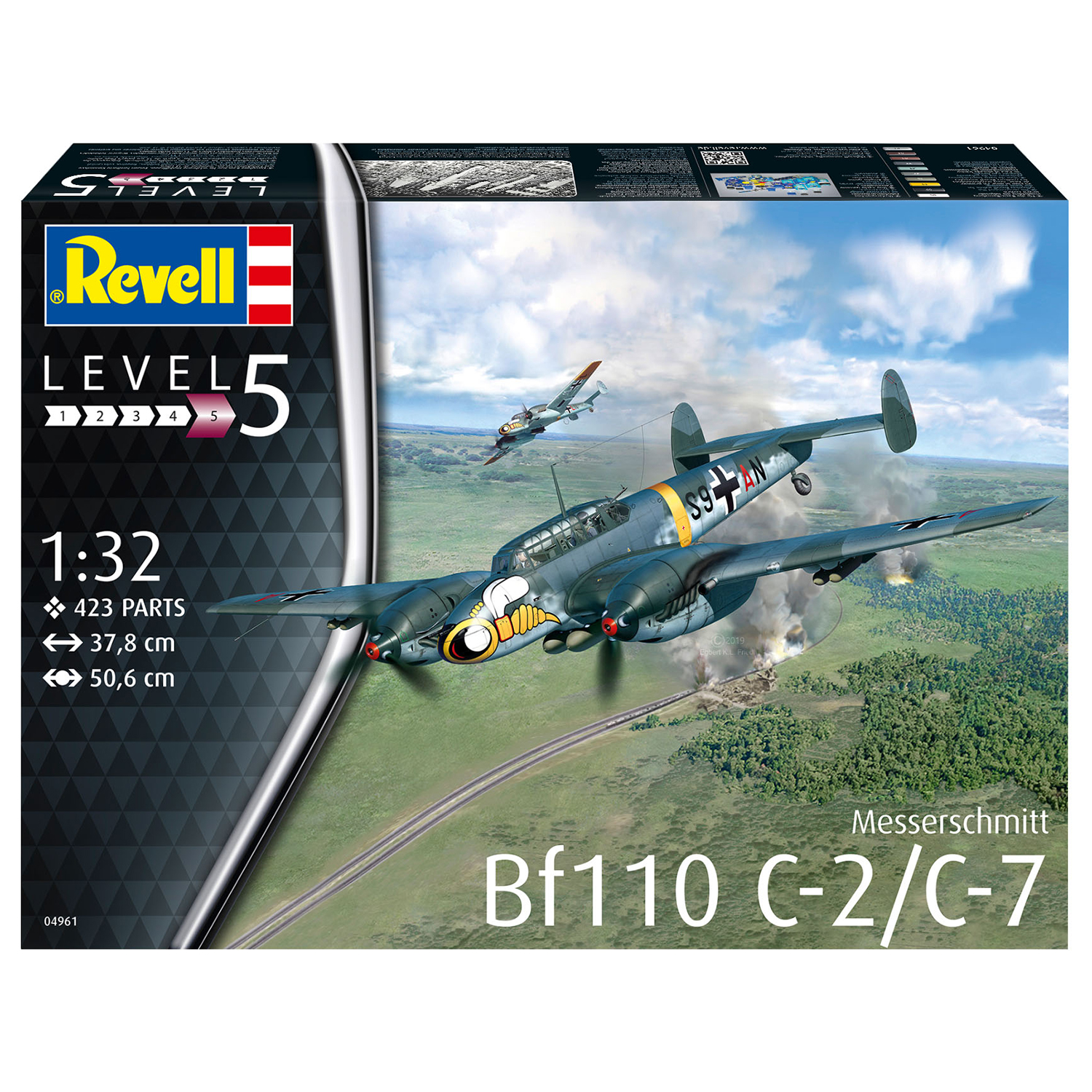 Сборная модель Revell Тяжелый истребитель Messerschmitt Bf110 C-7 04961 - фото 5