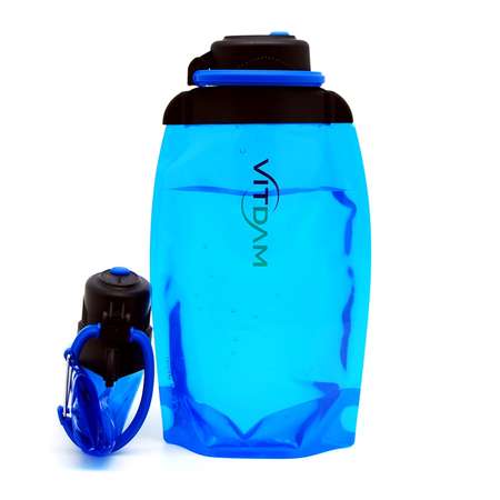 Бутылка для воды складная VITDAM МП синяя 500мл B050BLS