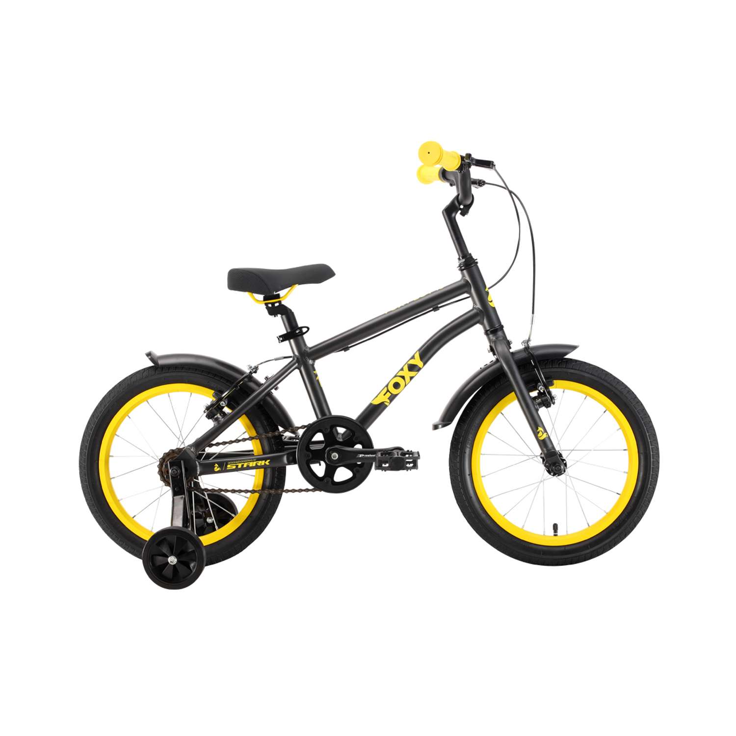 Велосипед Stark 22 Foxy Boy 16 черный/желтый - фото 1