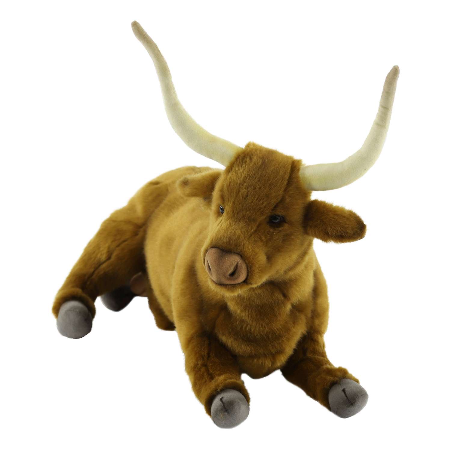 Реалистичная мягкая игрушка Hansa Бык лежащий 44 см - фото 2