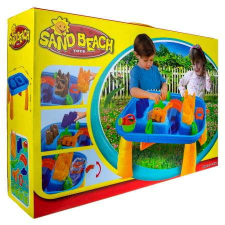 Игровой набор 1TOY Столик для игры с водой и песком 10 предметов