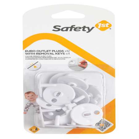 Заглушка для розетки Safety 1st с ключом 12 шт Белая